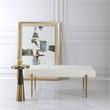 Uttermost Olivier Contemporary Fabric and Stainless Steel Bench in White