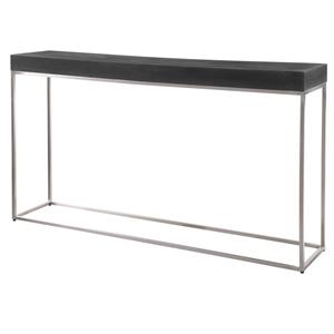 Uttermost Jase Contemporary Wood and Metal Console Table in Black/Silver