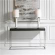 Uttermost Jase Contemporary Wood and Metal Console Table in Black/Silver