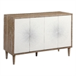 Uttermost Dani 4-Door Contemporary Wood Cabinet in White/Woodtone