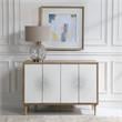 Uttermost Dani 4-Door Contemporary Wood Cabinet in White/Woodtone
