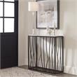 Uttermost Reed Transitional Metal and Stone Console Table in Black/Brown