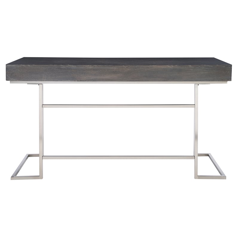 Uttermost Claude Contemporary Wood and Steel Desk in Gray Finish