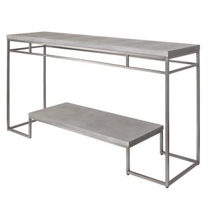 Uttermost Clea Contemporary Stainless Steel and MDF Wood Console Table in Gray