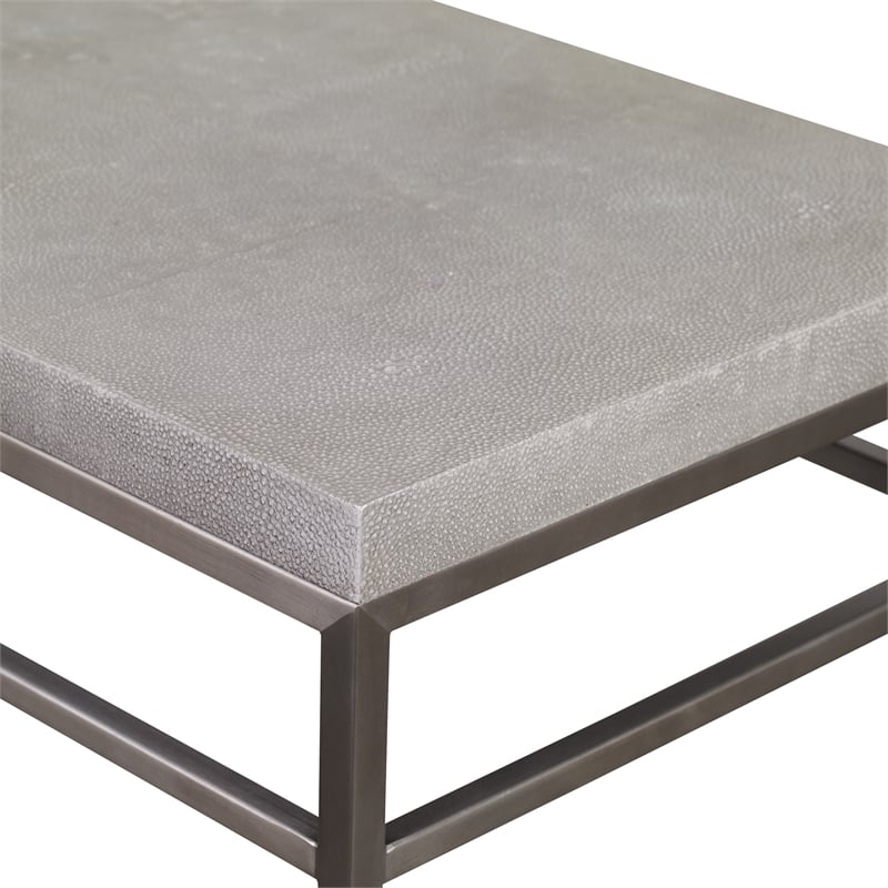 Uttermost Clea Contemporary Stainless Steel and MDF Wood Console Table in Gray