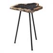 Uttermost Mircea Contemporary Metal Accent Table in Black/Woodtone