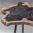Uttermost Mircea Contemporary Metal Accent Table in Black/Woodtone