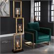 Uttermost Cielo Contemporary Steel and Glass Floor Lamp in Black/Gold