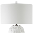 Uttermost Caelina Steel Ceramic Crystal and Fabric Table Lamp in White