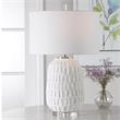 Uttermost Caelina Steel Ceramic Crystal and Fabric Table Lamp in White