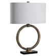 Uttermost Contemporary Resin Marble Iron and Fabric Table Lamp in Gold