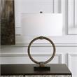 Uttermost Contemporary Resin Marble Iron and Fabric Table Lamp in Gold