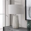 Uttermost Pikes Ceramic Steel and Crystal Table Lamp in Brown and White