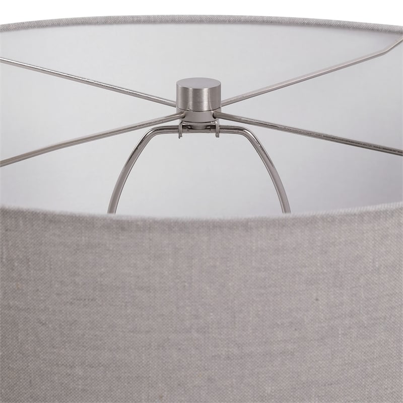 Uttermost Pikes Ceramic Steel and Crystal Table Lamp in Brown and White