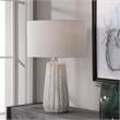 Uttermost Pikes Ceramic Steel and Crystal Table Lamp in Brown and White