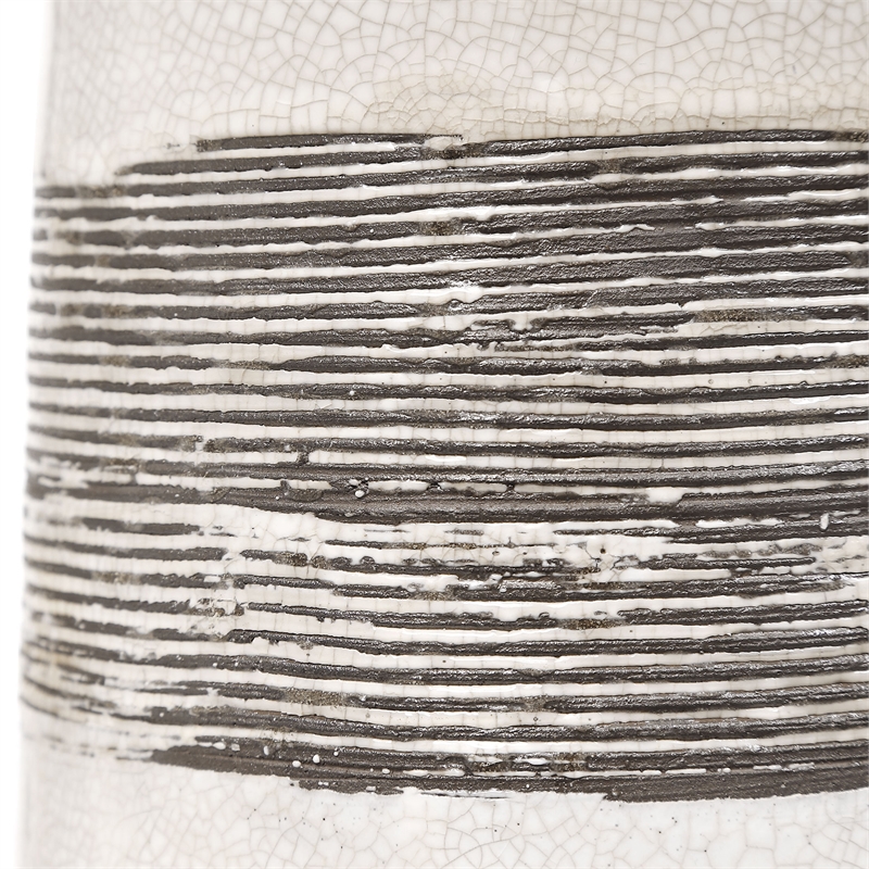 Uttermost Comanche Transitional Ceramic and Steel Table Lamp in White