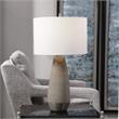 Uttermost Volterra Transitional Ceramic and Steel Table Lamp in Brown/Gray