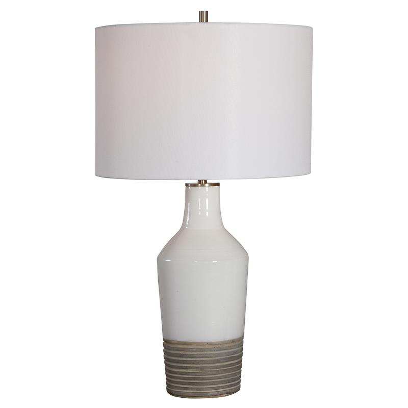 Uttermost Dakota Transitional Ceramic and Steel Table Lamp in White