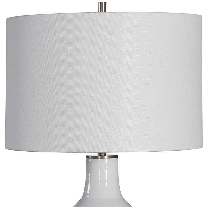 Uttermost Dakota Transitional Ceramic and Steel Table Lamp in White