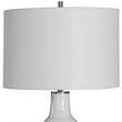 Uttermost Dakota Transitional Ceramic and Steel Table Lamp in White
