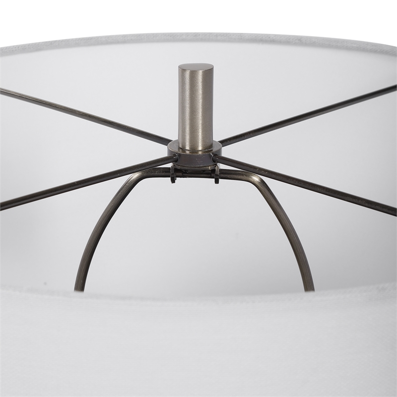 Uttermost Dakota Transitional Ceramic and Steel Table Lamp in White