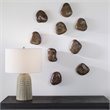 Uttermost Pebbles Contemporary Wood Wall Decor in Walnut (Set of 9)