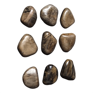 Uttermost Pebbles Contemporary Wood Wall Decor in Walnut (Set of 9)