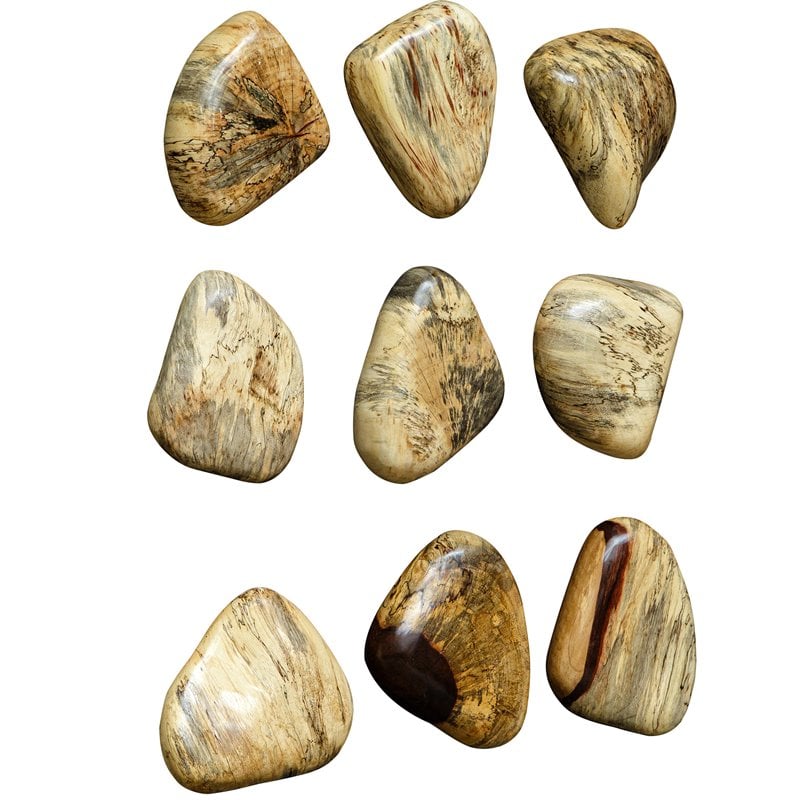 Uttermost Pebbles Contemporary Wood Wall Decor in Natural (Set of 9)