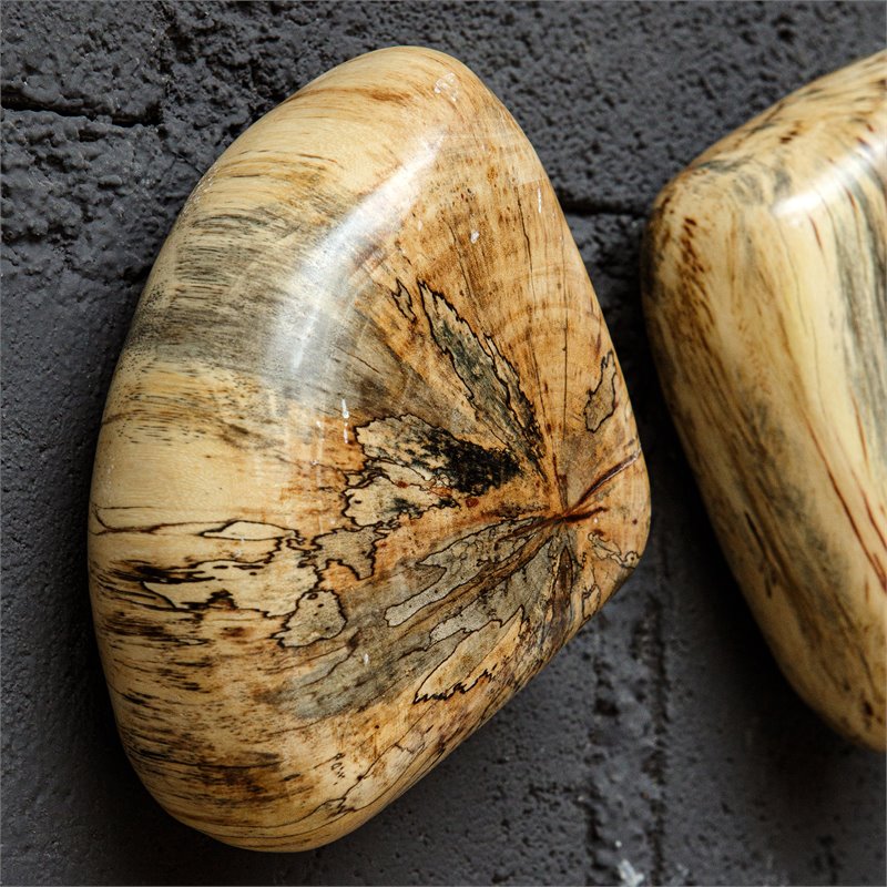 Uttermost Pebbles Contemporary Wood Wall Decor in Natural (Set of 9)