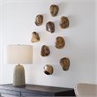 Uttermost Pebbles Contemporary Wood Wall Decor in Natural (Set of 9)