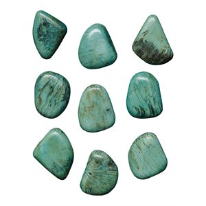 uttermost pebbles contemporary wood wall decor in aqua blue and green (set of 9)
