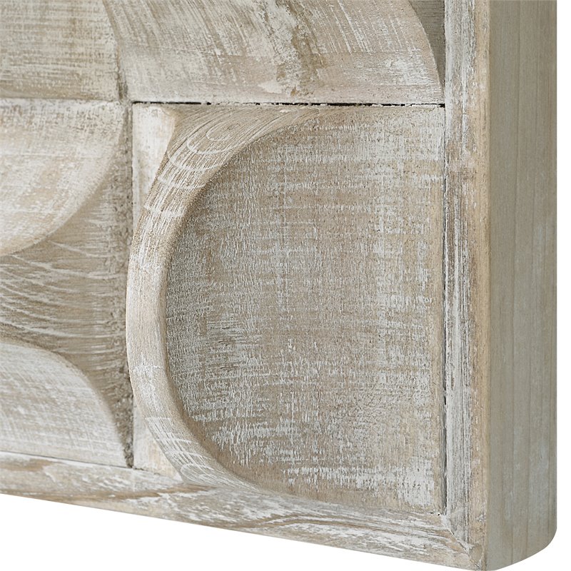 Uttermost Pickford Contemporary Fir Wood and MDF Wall Decor in Natural and Ivory