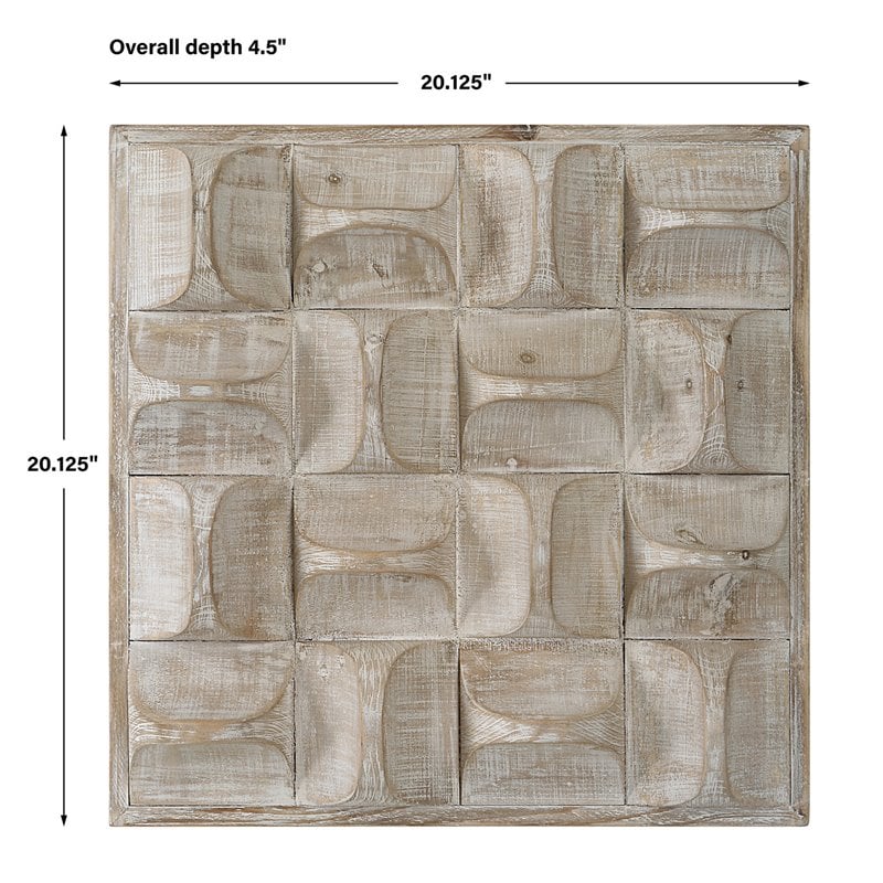 Uttermost Pickford Contemporary Fir Wood and MDF Wall Decor in Natural and Ivory