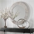 Uttermost Repose Round Coastal Bamboo and Wood Mirror in White