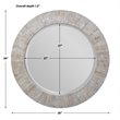 Uttermost Repose Round Coastal Bamboo and Wood Mirror in White