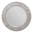 Uttermost Repose Round Coastal Bamboo and Wood Mirror in White