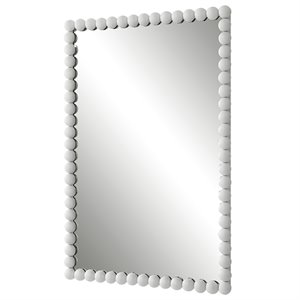 Uttermost Serna Contemporary Iron Metal and MDF Vanity Mirror in White