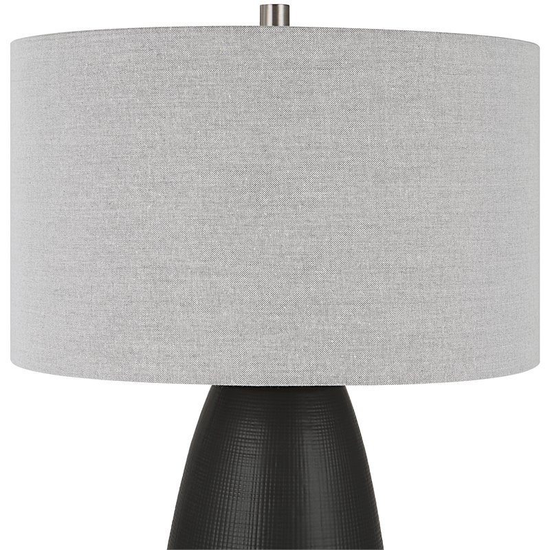 Uttermost Twilight Contemporary Ceramic and Fabric Table Lamp in Black