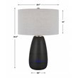 Uttermost Twilight Contemporary Ceramic and Fabric Table Lamp in Black