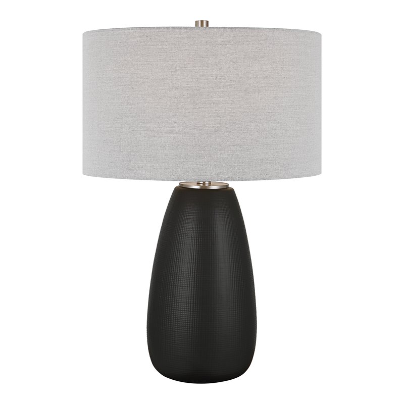 Uttermost Twilight Contemporary Ceramic and Fabric Table Lamp in Black