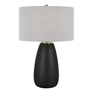 Uttermost Twilight Contemporary Ceramic and Fabric Table Lamp in Black