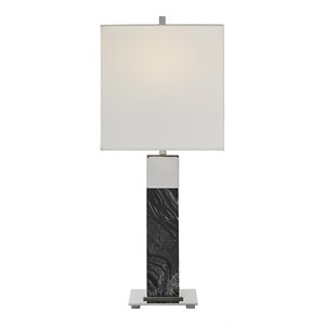 uttermost pilaster contemporary marble and fabric table lamp in black