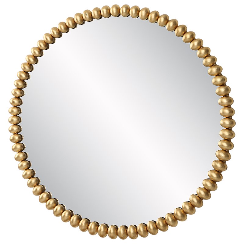 Uttermost Byzantine Round Contemporary Iron Metal and MDF Mirror in Gold