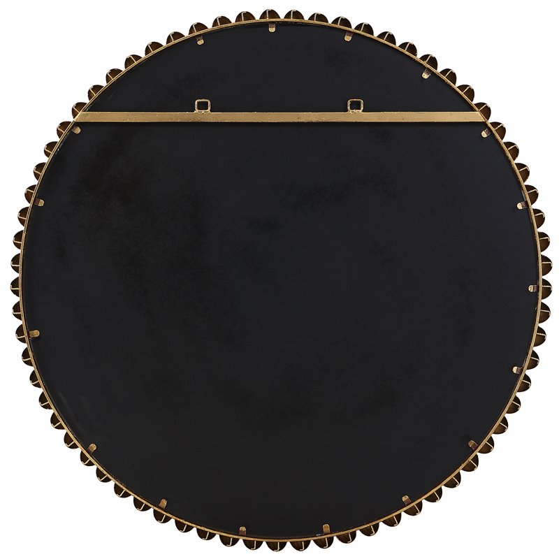 Uttermost Byzantine Round Contemporary Iron Metal and MDF Mirror in Gold