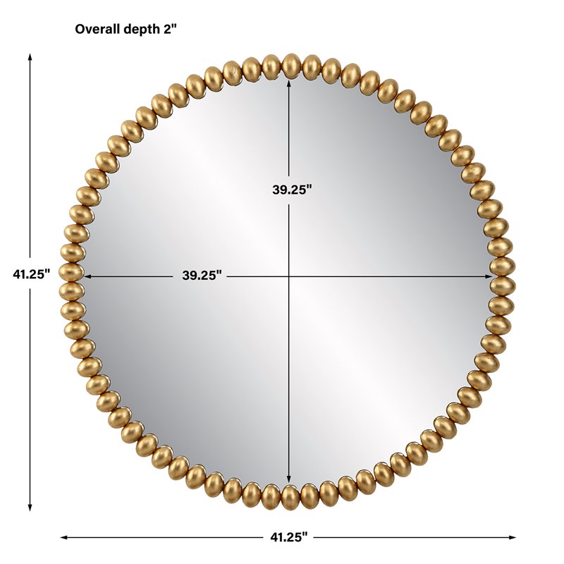 Uttermost Byzantine Round Contemporary Iron Metal and MDF Mirror in Gold