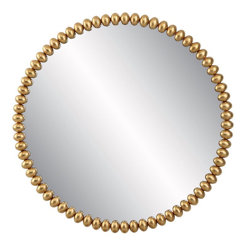 Uttermost Byzantine Round Contemporary Iron Metal and MDF Mirror in Gold