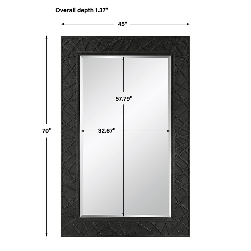 uttermost everest contemporary wood and glass mirror in black