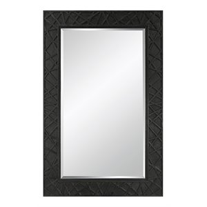 uttermost everest contemporary wood and glass mirror in black