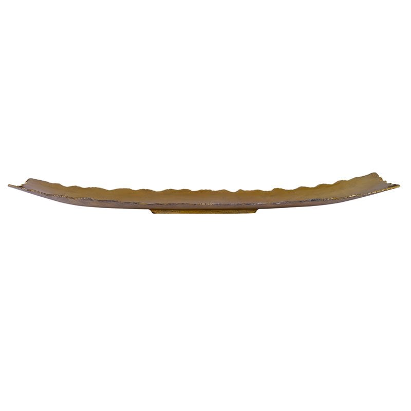 Uttermost Camilla Contemporary Cast Aluminum Tray in Brass and Gold