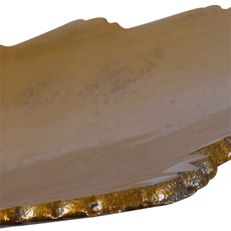Uttermost Camilla Contemporary Cast Aluminum Tray in Brass and Gold